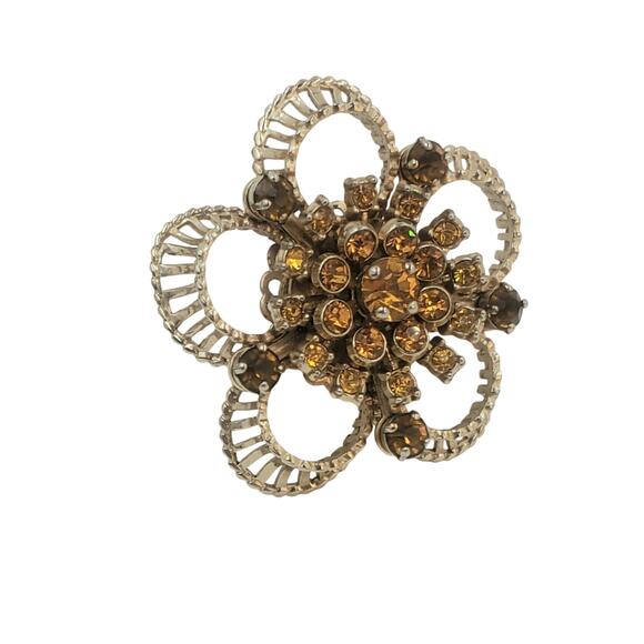 Vintage Barclay Brooch - 1940s - Openwork Rhinestone Brooch - Picture 1 of 7